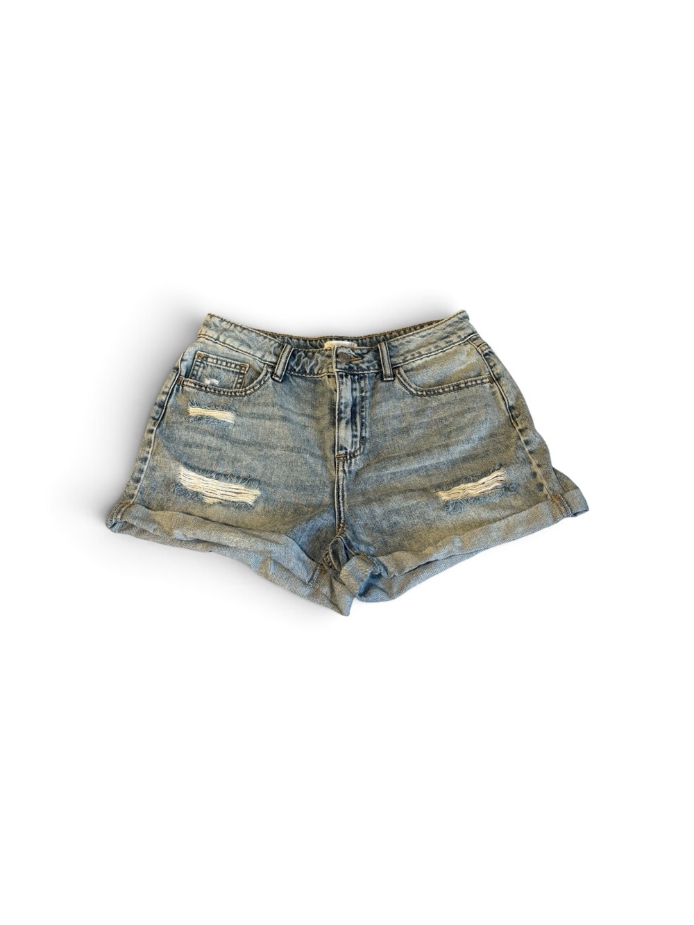Cello Distressed Light Blue Denim Shorts